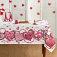 thumbnail image 1 of Valentine''s Day Tablecloth 60×104 Inch Rectangular, Love Hearts Pink Washable Table Cover for Party Picnic Dinner Decor, 1 of 6