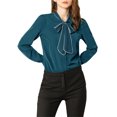 thumbnail image 5 of INSPIRE CHIC Women's Tie Neck Button Down Work Long Sleeves Blouse Shirts, 5 of 5