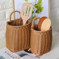 thumbnail image 5 of Meitianfacai Wall Mounted Storage Basket, Small Kitchen Hanging Basket, Hanging Storage Basket, Imitation Rattan Woven Basket With Handle, Woven Storage Basket(A(M)), 5 of 5