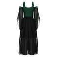 thumbnail image 4 of iiniim Robe de Sorcière Gothique Renaissance pour Filles Déguisement d'Halloween Manches Papillon Corset Victorien Costumes Vert 10, 4 of 7