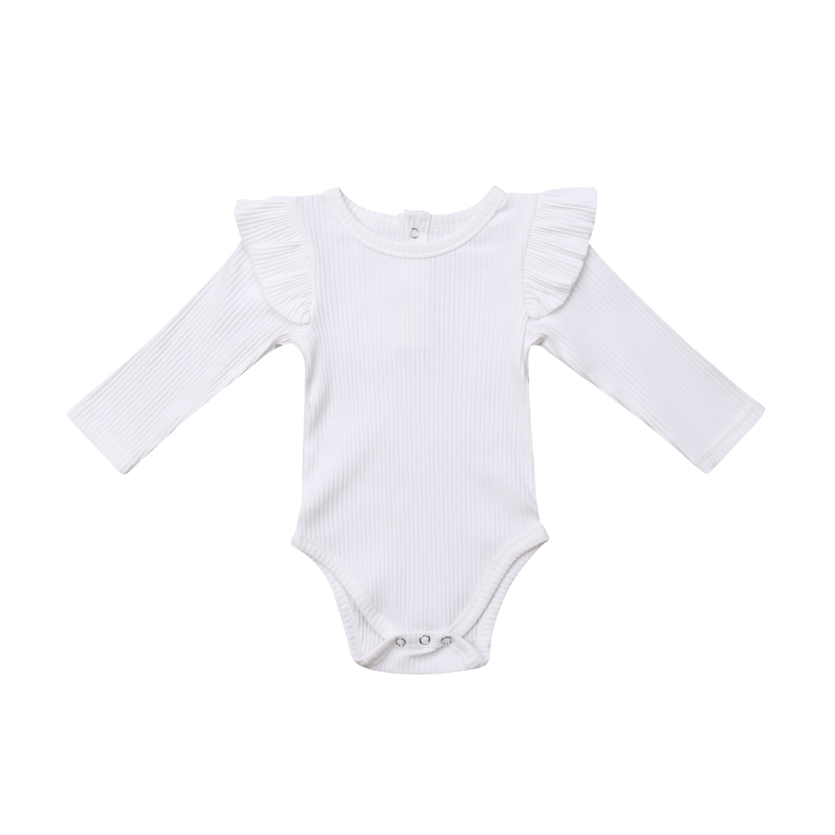 EYIIYE Baby Boy Girl Long Sleeve Romper Cotton Ruffled Bodysuit