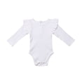 thumbnail image 1 of Faithtur Bébé Garçon Fille Manches Longues Romper Ébouriffé de Couleur Unie Body, 1 of 6