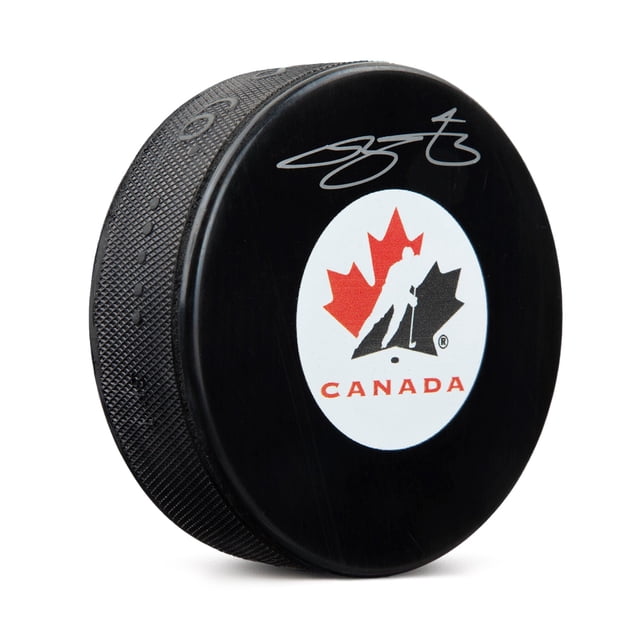Bowen Byram Team Canada Signed Hockey Puck