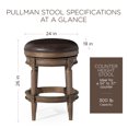thumbnail image 4 of Maven Lane Pullman Backless Counter Stool in Walnut Finish w/ Marksman Saddle Vegan Leather, 4 of 5