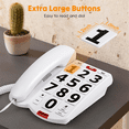 thumbnail image 3 of Big Button Phone for Elderly Seniors, Home Land Line Phone One Key for Help Telephone for the Visually Hearing Impaired, 3 of 7