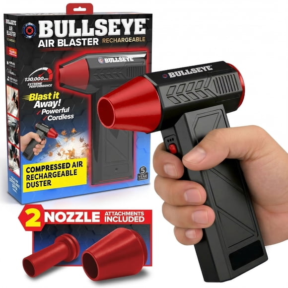 Bullseye Air Blaster Rechargeable Cordless Electric Air Duster Blower with 3 Speeds 2 Nozzle for Cleaning Care