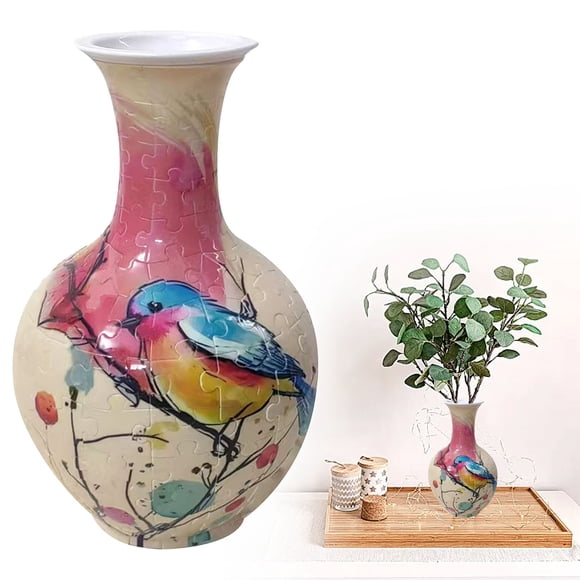 WHEANG 3D Puzzle Vase Blue And White Porcelain Design Decorative Puzzle For Home And Perfect For Flower Arrangements And Interior Décor