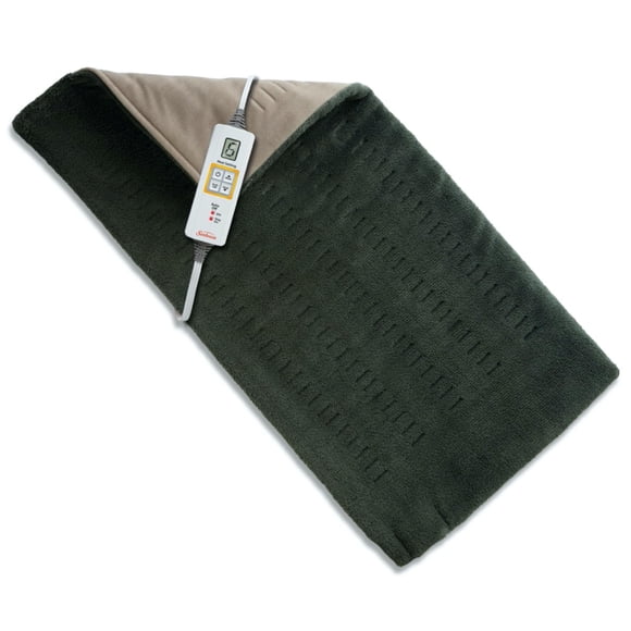 Sunbeam XL Heating Pad for Back Neck and Shoulder Pain Relief Auto Shut Off 6 Heat Settings Extra Large 12 x 24 Green Ideal for Muscle Aches and Arthritis