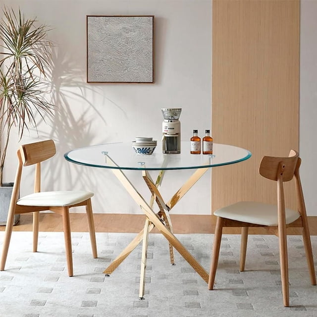 Heavenly Collection Star Dining Table with Tempered Glass 36"