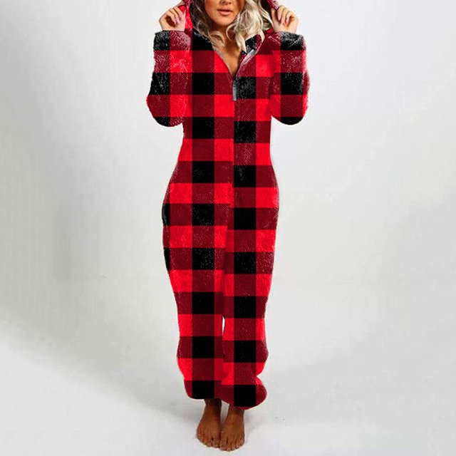 Combinaison Pyjama Unisexe pour Adulte à Capuche Léopard, Fermeture Éclair, Manches Longues, en Peluche