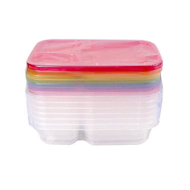 Rbaofujie Adult Bento Lunch Box 5pc/7pc Food Grade Compartment Lunch Box Plastic Fresh-Keeping Lunch Box with Lid Microwave Heating Lunch Box Teen Lunch Box