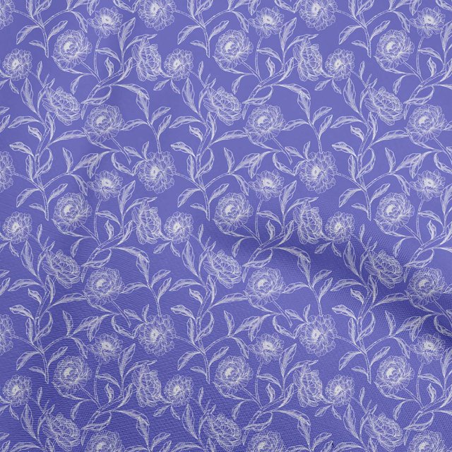 oneOone Polyester Spandex Blue Fabric Floral Sewing Craft Projects Fabric Prints By Yard 56 Inch Wide