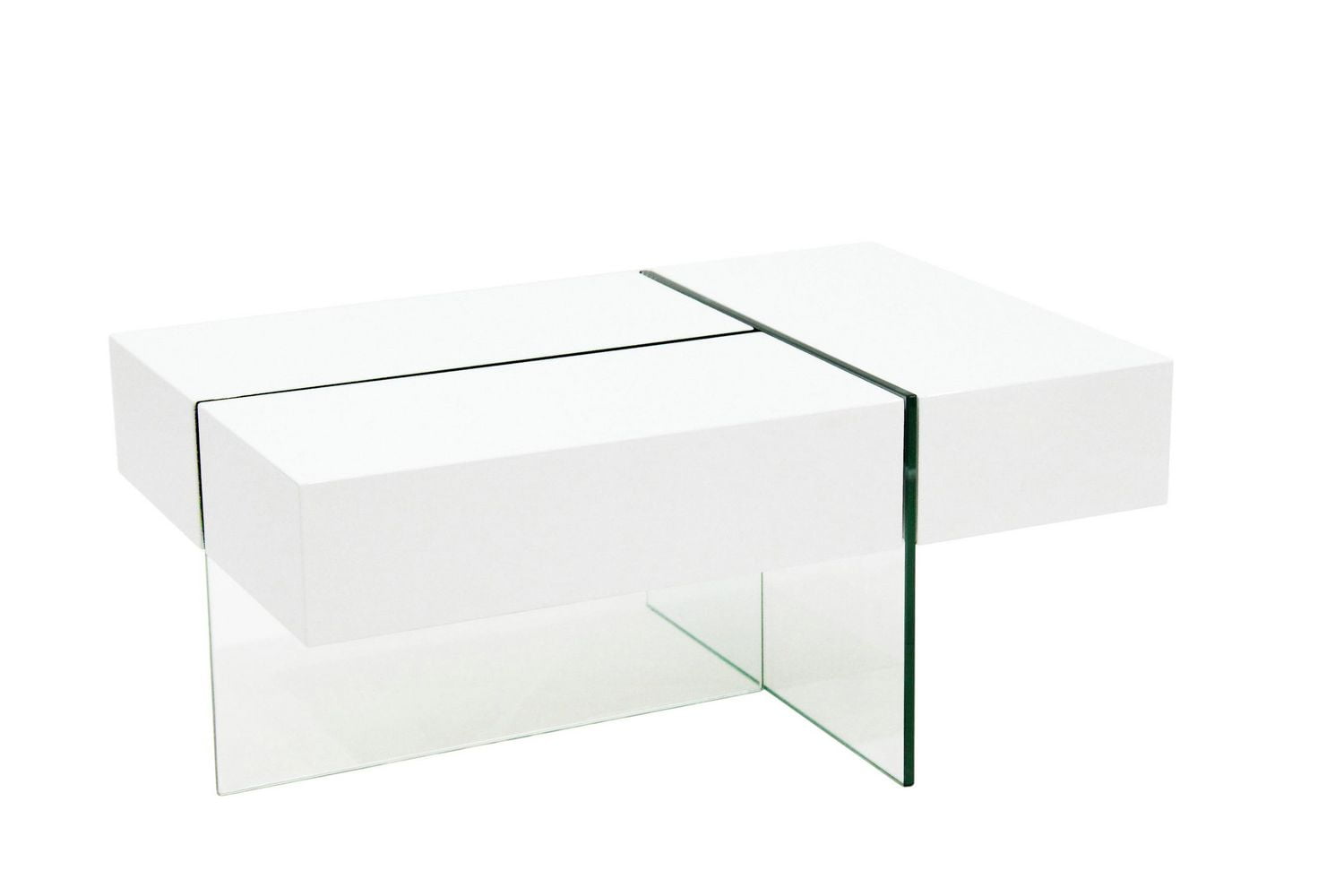 Table basse Jesse avec rangement, blanche