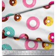 thumbnail image 3 of Soimoi White Modal Satin Fabric Donuts Food Printed Craft Fabric by the Yard 42 Inch Wide, 3 of 5