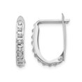 thumbnail image 1 of Boucles d'Oreilles Créoles Petites en Diamant d'Accent en Or Blanc 14 K, 1 of 4