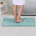 thumbnail image 2 of Bath Rugs For Bathroom 40 cm x 60 cm Thick Striped Memory Foam With Soft Absorbent Velvet Top And Nonslip Dots Underside Machine Washable, 2 of 5