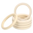 thumbnail image 1 of Unique Bargains 80mm Wooden Rings for Crafts, 10 Pack Natural Wood Rings Unfinished Wood Loop Circle, 1 of 8