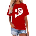 thumbnail image 2 of Chandails Mignons pour Couples Assortis T-Shirt de la Saint-Valentin à Manches Courtes Col Rond Mode Imprimé Cœur Décontracté Respirant Confortable Doux Mari Femme Tee Chandail Tenues Rouge TTG, 2 of 5