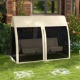 thumbnail image 2 of Outsunny 3 Places Chaise Balançoire Extérieure, Chaise Longue Lit W / Canopée et Filet, 2 of 10