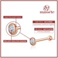 thumbnail image 3 of 14k Rose Gold Nose Ring with Simulated Diamond Stud Piercing Body Bezel Set Micro Yellow, 3 of 6