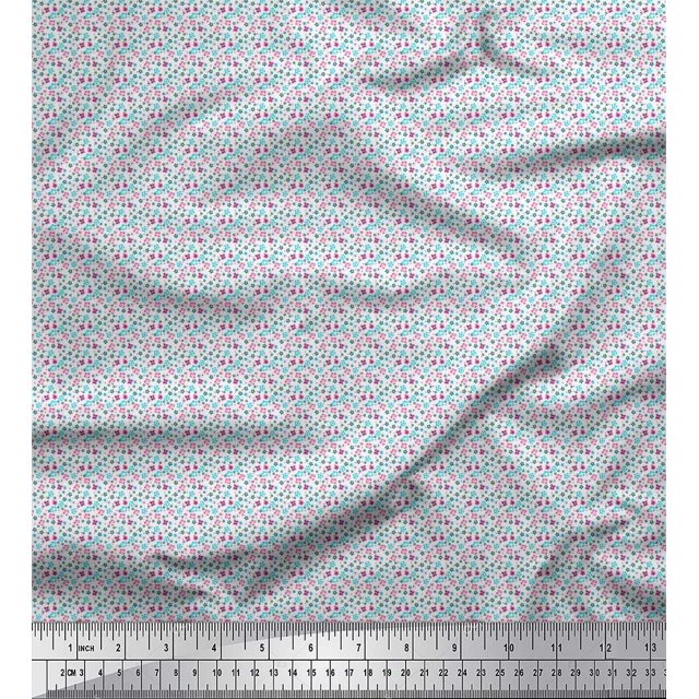 Soimoi Poly Georgette Fabric Floral Shirting Printed Fabric 1 Yard 52 Inch Wide
