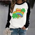 thumbnail image 1 of Chemises pour Femmes, Imprimé Saint-Patrick, Col Rond, Manches Longues, T-shirt Ample, Chemises Saint-Patrick pour Femmes, 1 of 4