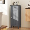 thumbnail image 2 of Costway Bathroom Floor Cabinet Storage Organizer Free-Standing w/ Drawer Grey, 2 of 10