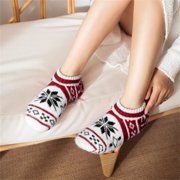 Women's Slipper Socks With Soft Cozy Fleece Lined Socks Winter Warm Fuzzy Non Slip Socks For Women Sports Socks Sock Red