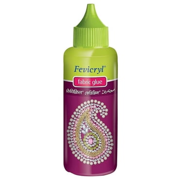 Set of 30 Fabric glue fevicryl 80 Grams Each bottle No Stitch glue - Mirror Pieces, Patchwork, Stones, Laces, Sequins and etc
