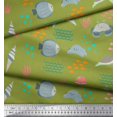 thumbnail image 2 of Soimoi Green Velvet Fabric Crab & Tortoise Ocean Decor Fabric Printed Yard 60 Inch Wide, 2 of 3