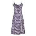 thumbnail image 2 of drppepioner Robe d'Été Femme Grande Taille Liquidation Mode Femme Camis Sans Manches Col en V Combinaison Imprimé Floral Robe Fendue de Plage, 2 of 7