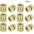 thumbnail image 3 of Wekity M2x6mm Female Thread Knurled Nuts,100PCS Hx3.2mm OD Brass Threaded Insert Embedment Nuts Hydraulic Welded Joint Injection Molding Assortment Kit for 3D Printing Injection Molding-0621, 3 of 5