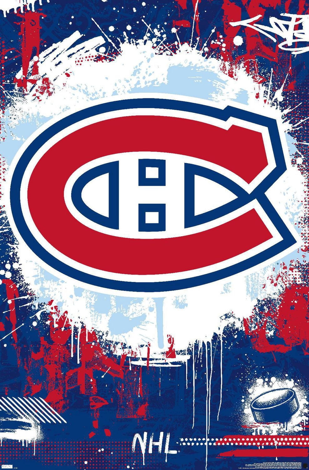 NHL Montreal Canadiens - Maximalist Logo 23 Wall Poster, 22.375" x 34"