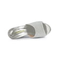 thumbnail image 4 of BLISSFUL STEP Women's Glitter Wedge Slide Sandals Open Toe Platform Mules Silver 8, 4 of 7