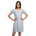 thumbnail image 1 of Moomaya Chemise de Nuit d'Allaitement à Col Rond pour Femmes, Imprimée, à Manches Courtes, 1 of 5