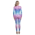 thumbnail image 2 of Oyolan Women's Fish Scale Print Jumpsuit Catsuit Long Sleeve One Piece Skinny Rompers Type G M, 2 of 4
