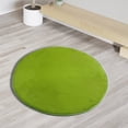 thumbnail image 4 of Round Solid Coral Velvet Memory Foam Carpets Area Rug Bedroom Doormat Floor Mat Mats, 4 of 4