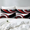thumbnail image 4 of Erosebridal Draps de Lit Blancs Noirs Rouges Gris Très Grand, Ensembles de Literie Géométriques à Carrés Format Très Grand, Décor de Chambre Moderne 4 Pcs, 4 of 7