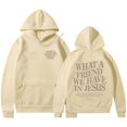 thumbnail image 4 of Daznico Womens Letters Double Printed Long Sleeved Hoodie with Cap Strap Pocket,Size L, 4 of 4