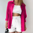 thumbnail image 2 of Timegard Tops for Women Lapel Neck Long Sleeve Button up Shirts Solid Color Fall Casual Loose Blouse, 2 of 4