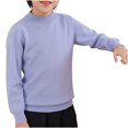 thumbnail image 1 of MeetoTime 4-18 Years Children's Knitted Undershirt Solid Color Thick Half High Neck Long Sleeved Pullover Top, 1 of 3