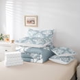 thumbnail image 5 of YST Boho Baroque Queen Comforter Set 7 Piece Blue Medallion Damask Bed In A Bag With Sheet Set For Adults Gothic Victorian Damask Bedding Set Fashion Vintage Floral Reversible Bed Set, 5 of 5
