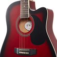 thumbnail image 4 of Jameson Guitars Full Size Thinline Acoustic Electric Guitar with Free Gig Bag Case & Picks Red Right Handed, 4 of 5