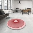 thumbnail image 4 of Ahgly Company Tapis Rond Lavable en Machine Intérieur Transitionnel Rouge Clair Rose, 4 Pieds Rond, 4 of 7