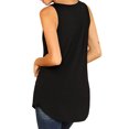 thumbnail image 4 of Women V Neck Sleeveless Asymmetric Hem Solid Color Tank Top, 4 of 5