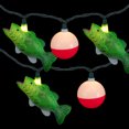 thumbnail image 3 of Northlight Bass Fish and Bobber Patio Light Set - 6' Green Wire - 10ct, 3 of 5