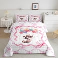 thumbnail image 2 of Erosebridal Girls Cartoon Raccoon Bedding Toddler Comforter Set, Princess Down Comforter, Bowknot Bedroom Decor, 2-Piece, 2 of 7