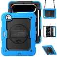 thumbnail image 1 of XYX For iPad Pro 11 inch Case 2024 (M4), 360 Rotating Shockproof Cover with Stand, Screen Protector, Shoulder Strap, Sky Blue, 1 of 7