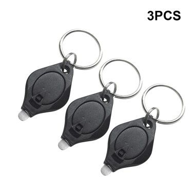 Workhe 3 Pcs Mini Lampe de Poche LED Lumière Violette Torche Porte-Clés Lampe de Poche Anneau Torche