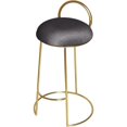 thumbnail image 1 of Meridian Furniture Ring Soft Gray Velvet Counter Stool in Brushed Gold Finish, 1 of 5